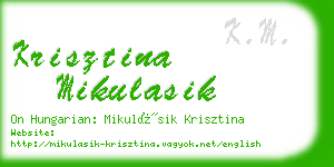 krisztina mikulasik business card